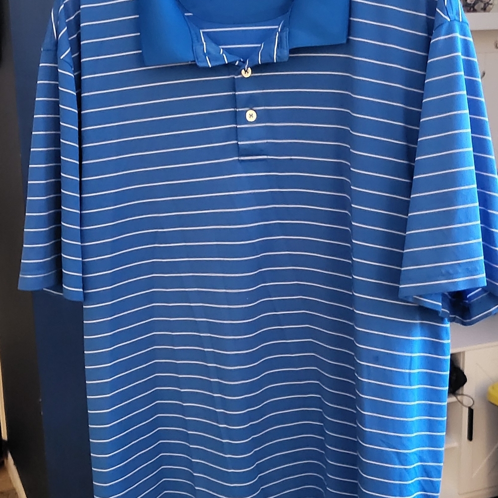 Blue Striped Men's Polo Shirt